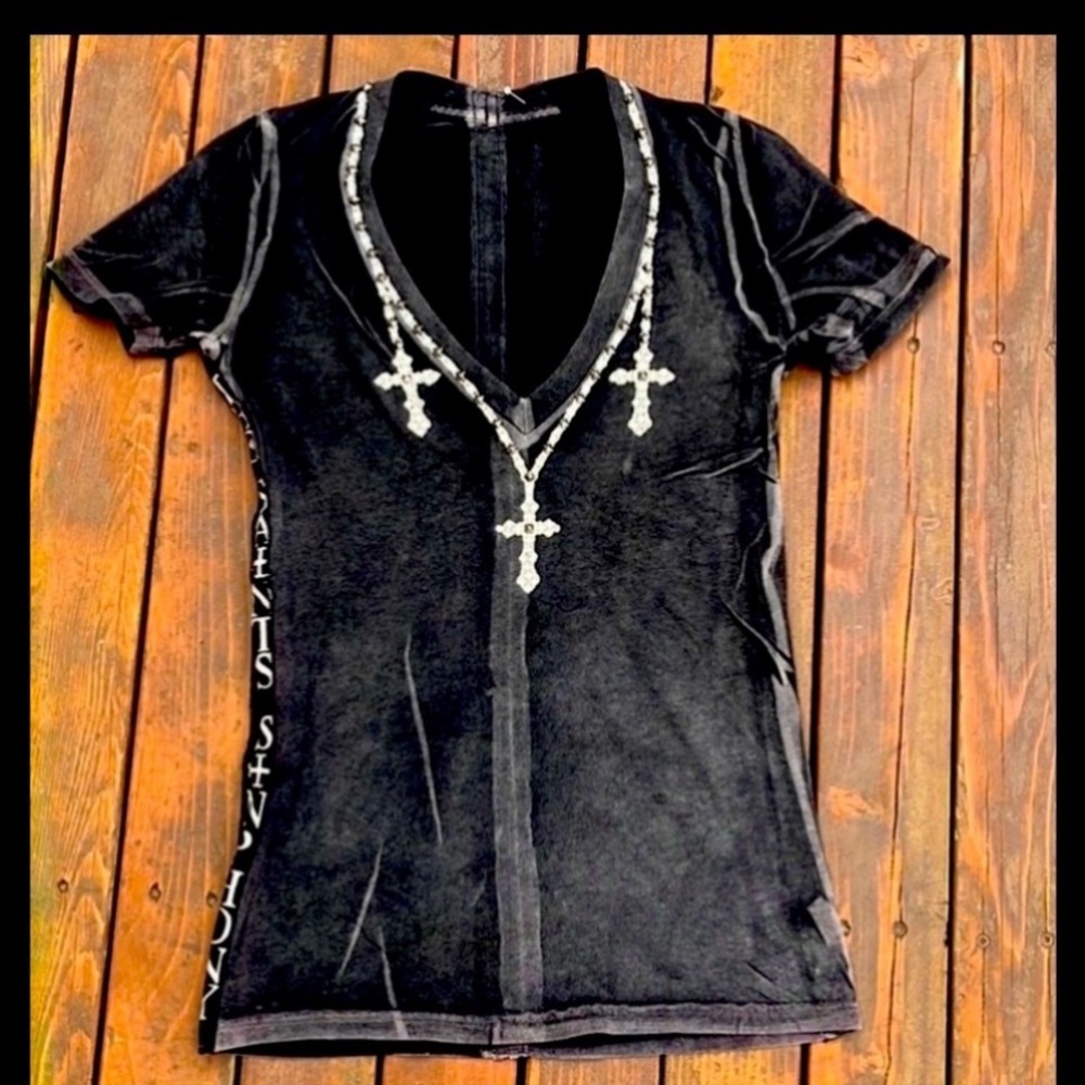 Ladies Saint Sinphony Cross V-neck Top